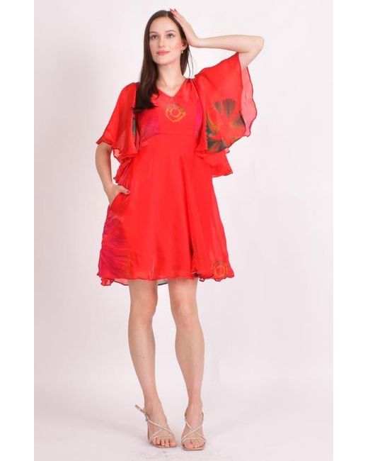 Ras Red Biha Hand Tie Dye Mini Sundress