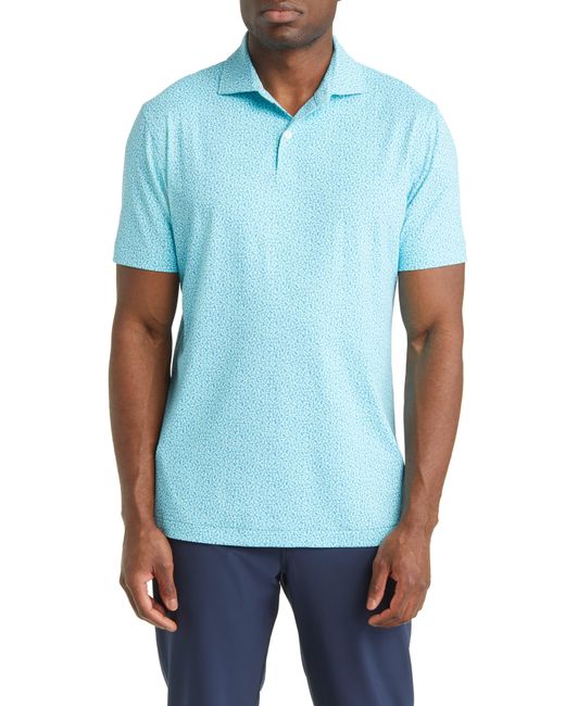 Peter Millar Crown Crafted Checkmate Print Performance Polo in Blue for