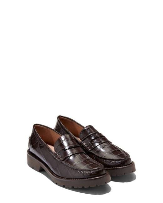 Cole Haan Brown Treena Lug Penny Loafer