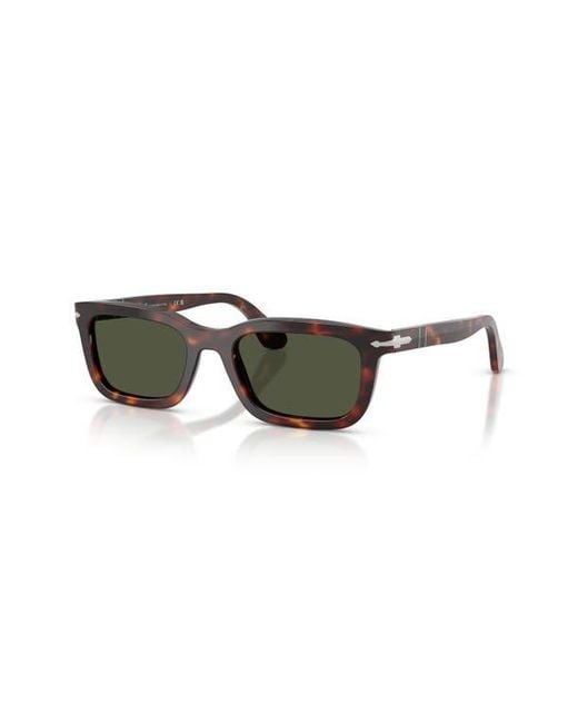 Persol Green 53Mm Rectangular Sunglasses