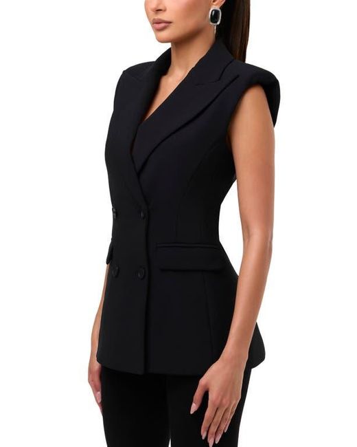 Naked Wardrobe Black Sleeveless Ponte Blazer Vest