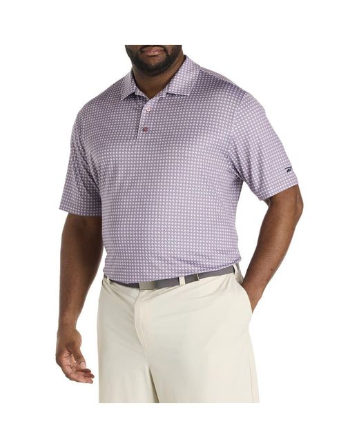 Reebok Purple Big & Tall Basketweave Performance Polo Shirt for men