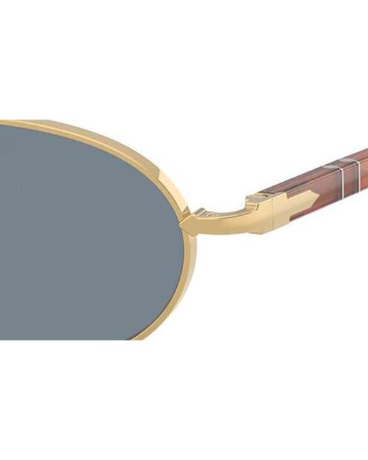 Persol Blue 55Mm Rectangular Sunglasses