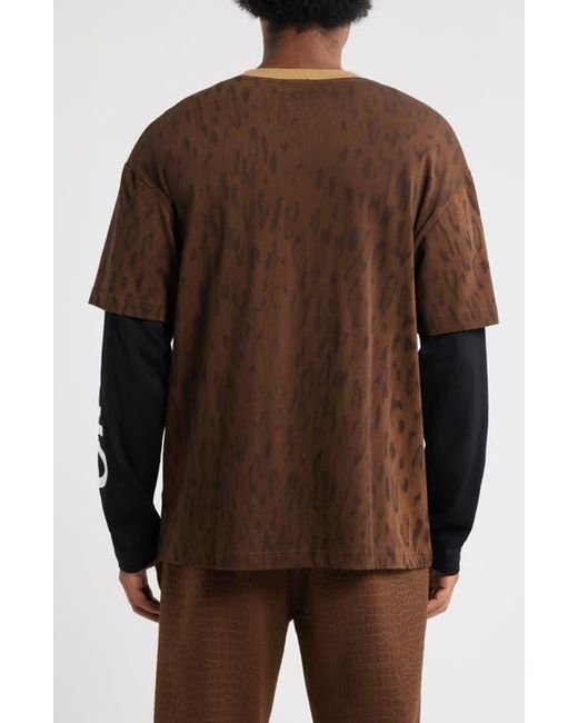 Saint Studio Brown Preda Layered Look T-Shirt for men