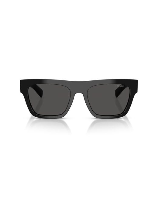 Prada Black 55Mm Rectangular Sunglasses for men