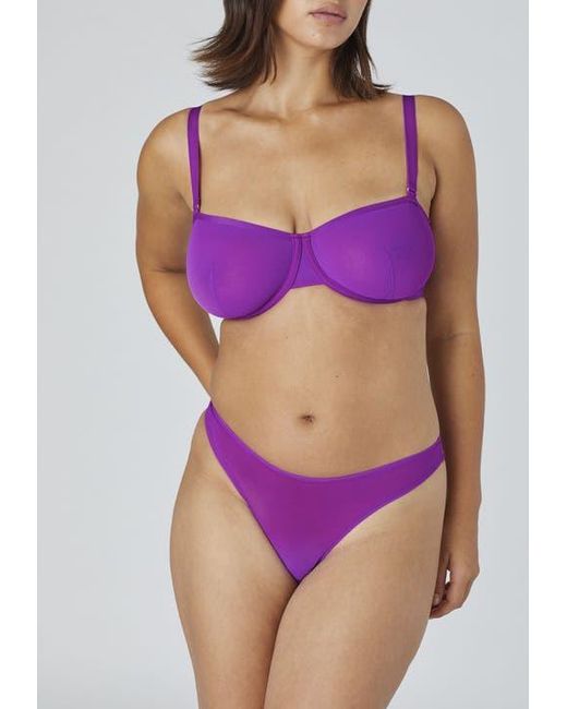 CUUP Purple The Balconette Mesh Underwire Bra