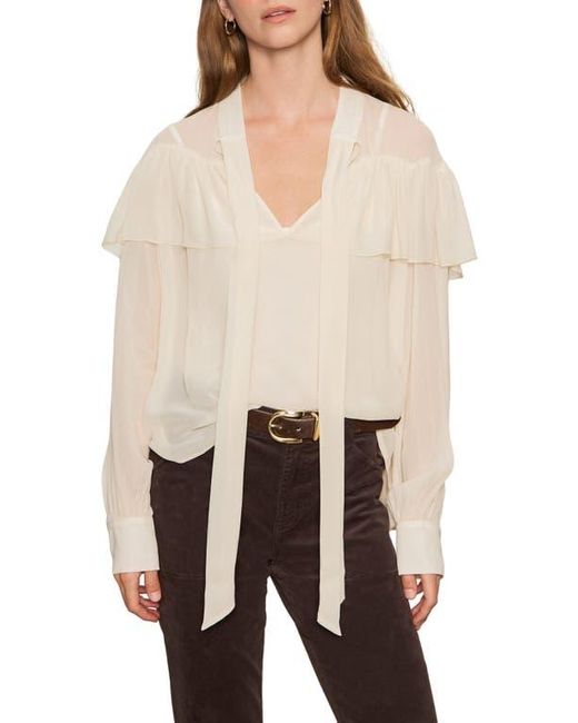 Sanctuary Natural Fade Into You Ruffle Georgette Top
