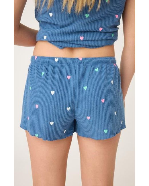 Pj Salvage Blue Love Club Thermal Pajama Shorts