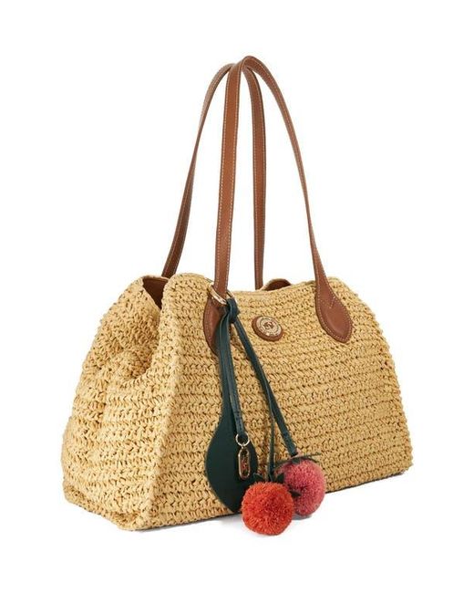 Dune Metallic Devotedly Raffia Satchel
