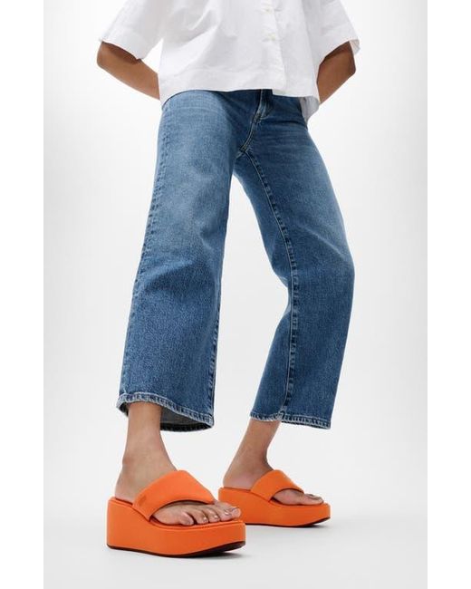 Fitflop Orange Platfforms Wedge Toe Post Sandal