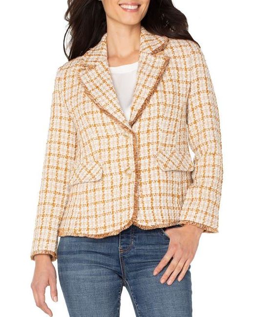 Liverpool Los Angeles Natural Fringe Detail Check Tweed Blazer