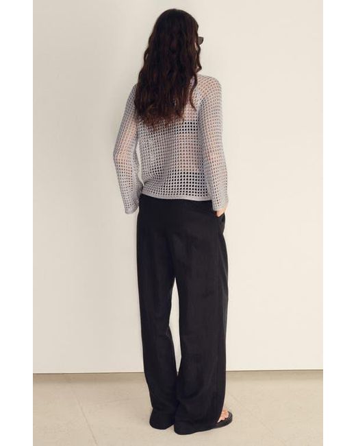 Mango Gray Open Stitch Sweater