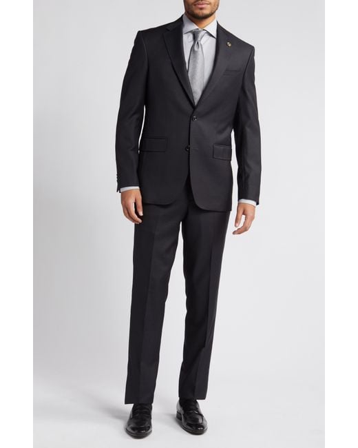 Ted Baker Black Jay Slim Fit Solid Wool Suit for men