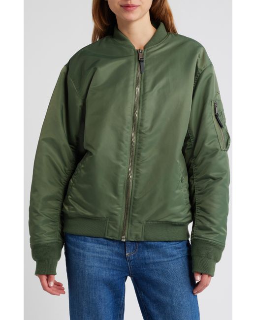 Schott Nyc Green Nylon Ma-1 Flight Jacket
