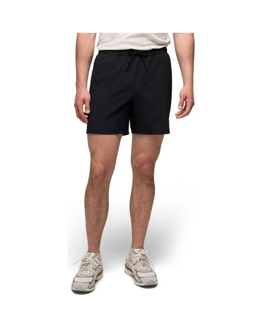 Prana Black Discovery Trail Drawstring Shorts for men