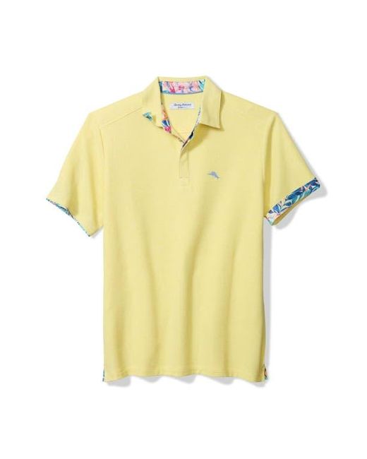 Tommy Bahama Yellow Positano Palms Five O'Clock Islandzone Piqué Performance Polo for men