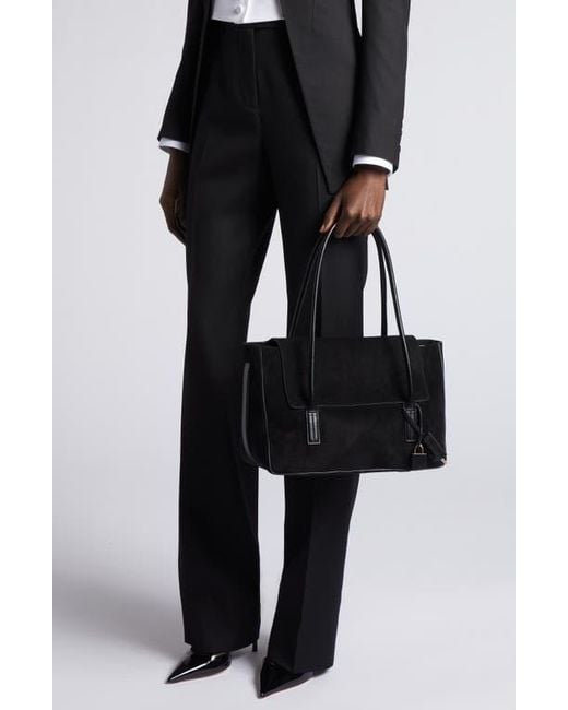 Tom Ford Blue Medium Eclipse Suede Shoulder Bag