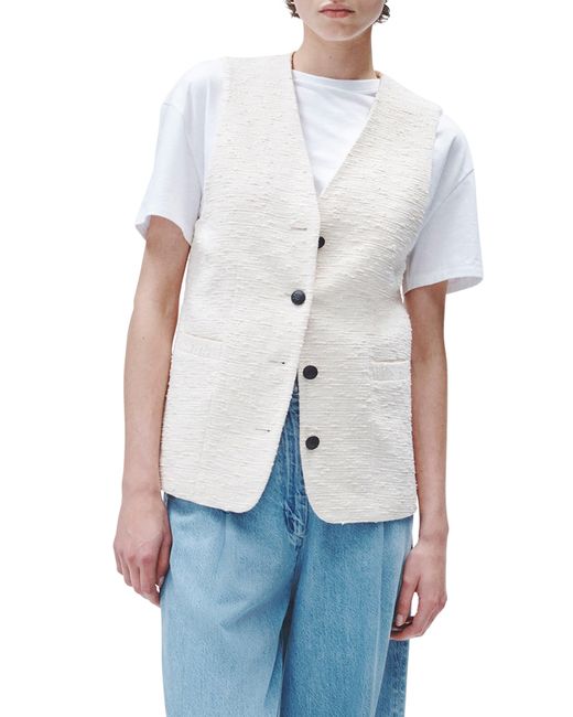 Rag & Bone White Tweed Vest
