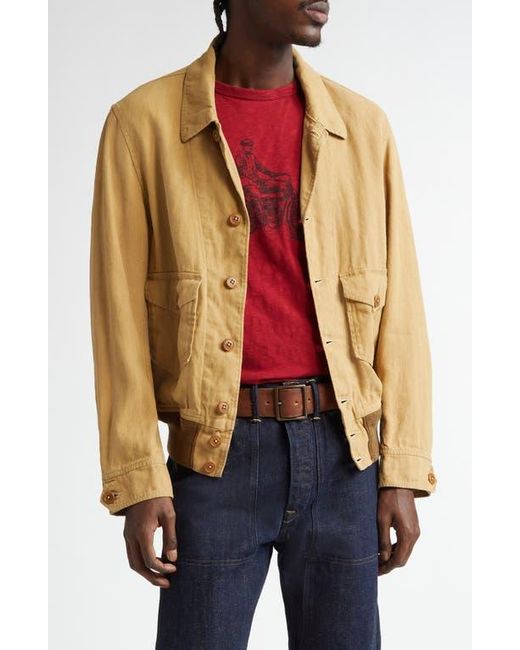 Ralph Lauren Blue Linen & Cotton Canvas Chore Coat for men