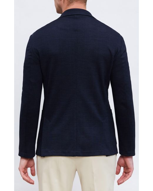 Emanuel Berg Blue Plaid Deconstructed Wool Blend Knit Sport Coat for men
