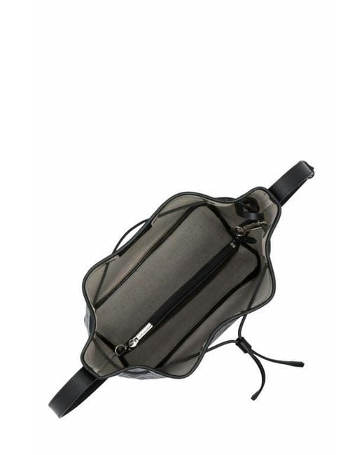 Lancaster Black Drawstring Bucket Bag Ikon