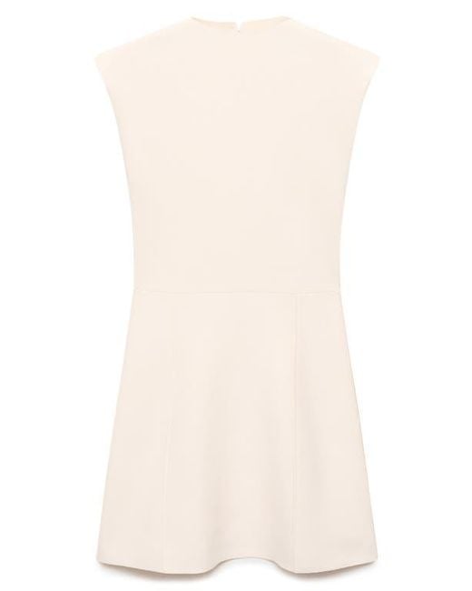 Mango White Domino Knit Fit & Flare Minidress