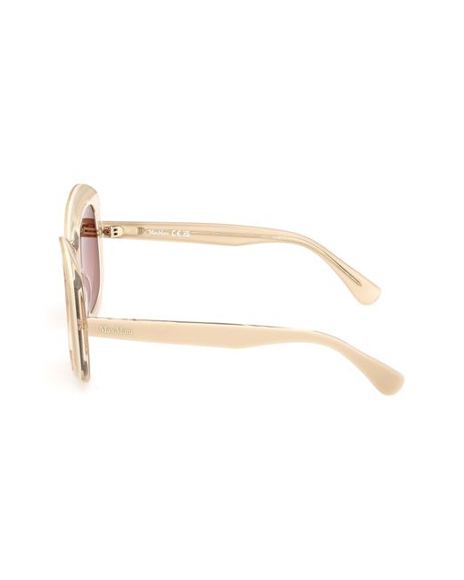 Max Mara Pink Edna 55mm Round Sunglasses