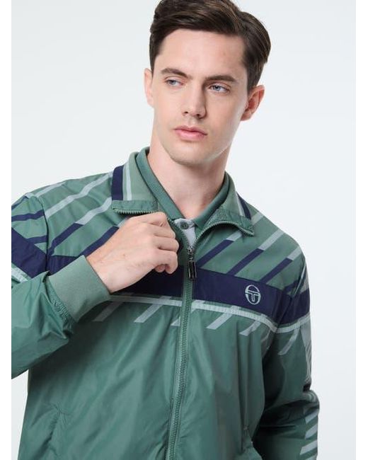 Sergio Tacchini Green Quadretto Track Jacket for men