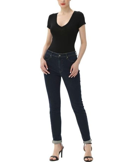 Kimi + Kai Black V-Neck Basic Bodysuit