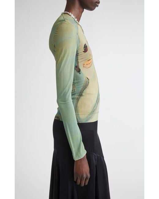 Simone Rocha Genieve Figgis 'Lady With A Bird' Mesh Top in