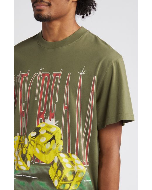 ICECREAM Yellow Fear Of A Rich Planet Graphic T-shirt for men