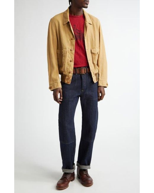 Ralph Lauren Blue Linen & Cotton Canvas Chore Coat for men