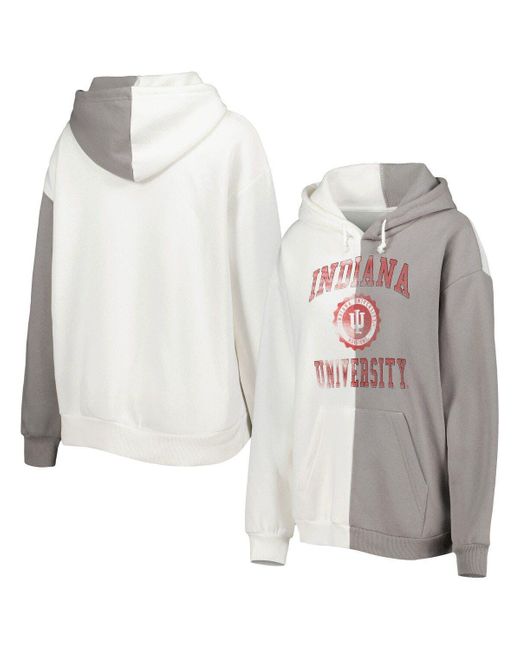 Gameday Couture White Gray/ Indiana Hoosiers Split Pullover Hoodie At Nordstrom