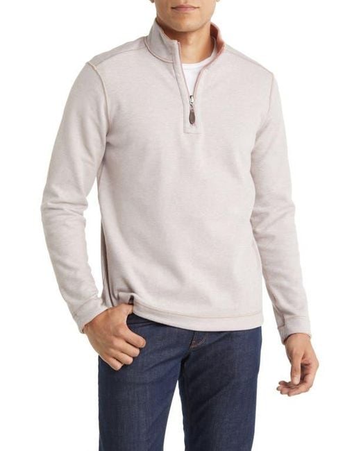Johnston & Murphy Blue Reversible Quarter Zip Pullover for men