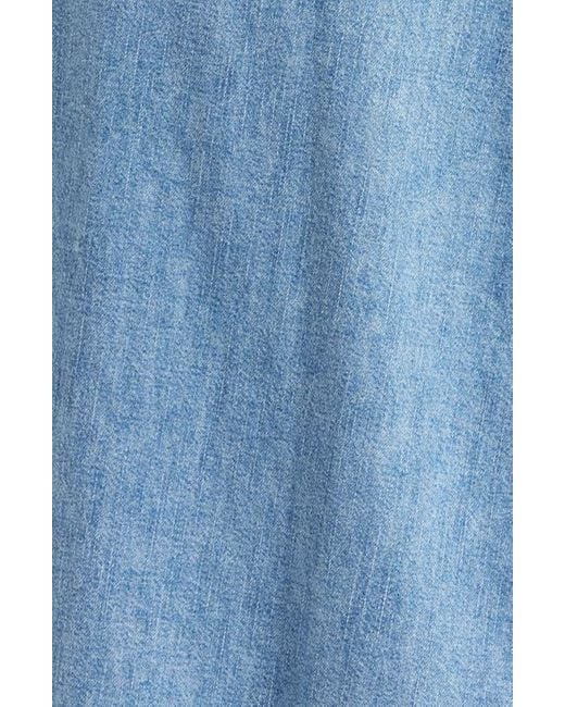 Treasure & Bond Blue Smocked Waist Chambray Midi Dress