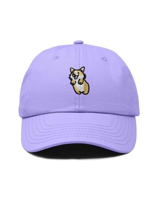 Alix Blue Leaping Corgi Embroidered Cap