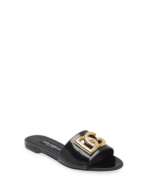Dolce & Gabbana Black Dg Logo Slide Sandal