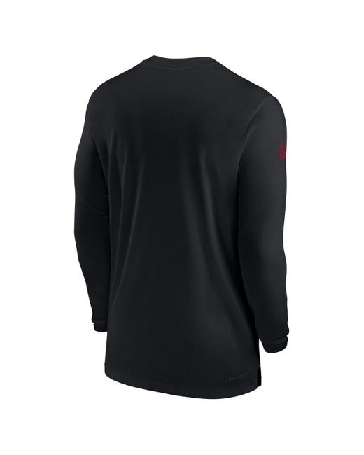 San Francisco 49ers Nike Sideline Coach Performance Long Sleeve T-Shirt -  Black