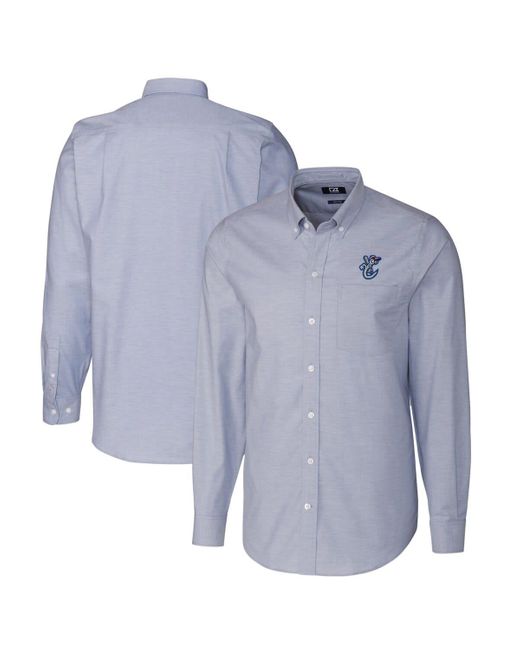 Cutter & Buck Blue Corpus Christi Hooks Oxford Stretch Long Sleeve Button-down Dress Shirt At Nordstrom for men