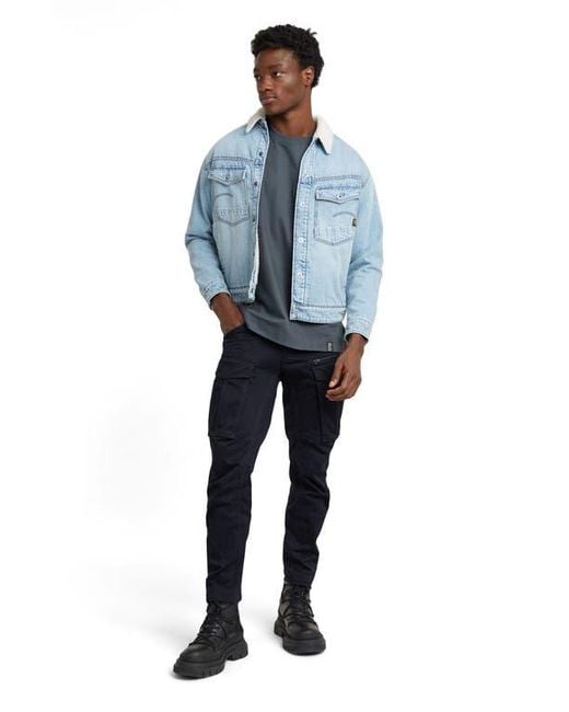 G-Star Blue Rovic Zip 3D Tapered Fit Cargo Pants for men