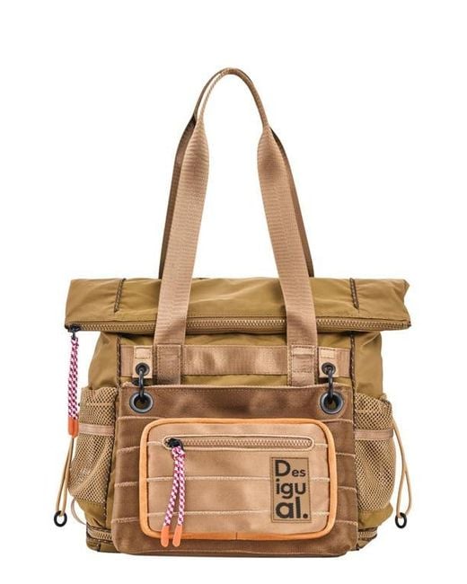 Desigual Brown Large Nylon Backpack