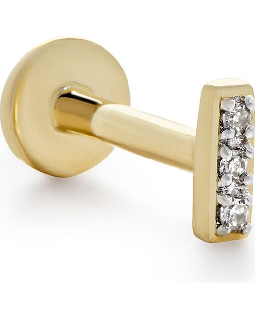 Monica Vinader Metallic Lab-Created Diamond Bar Single Labret Stud