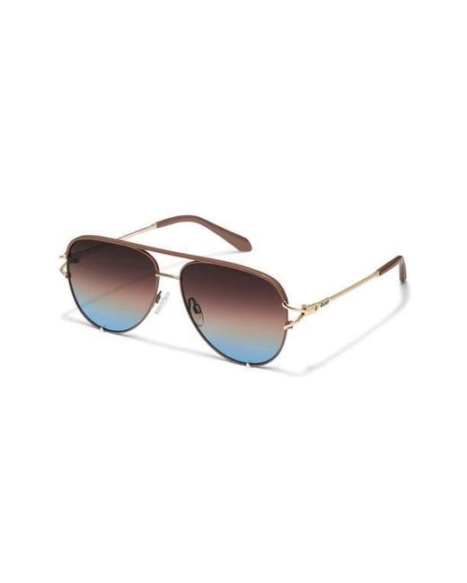 Quay Brown High Key Twist 60Mm Gradient Aviator Sunglasses
