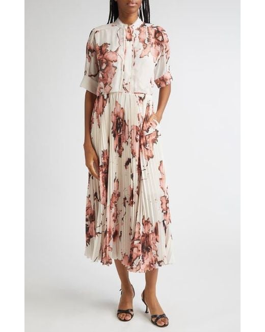 Jason Wu White Pleated Drop Waist Dress
