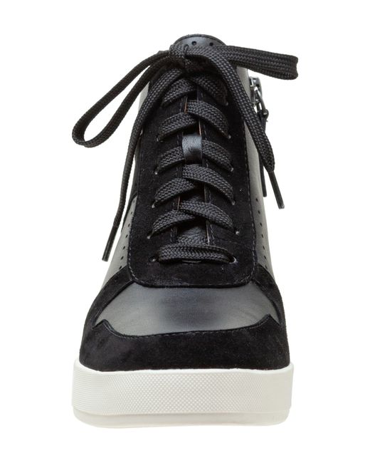 Linea Paolo Andres Mixed Media High Top Sneaker in Black | Lyst