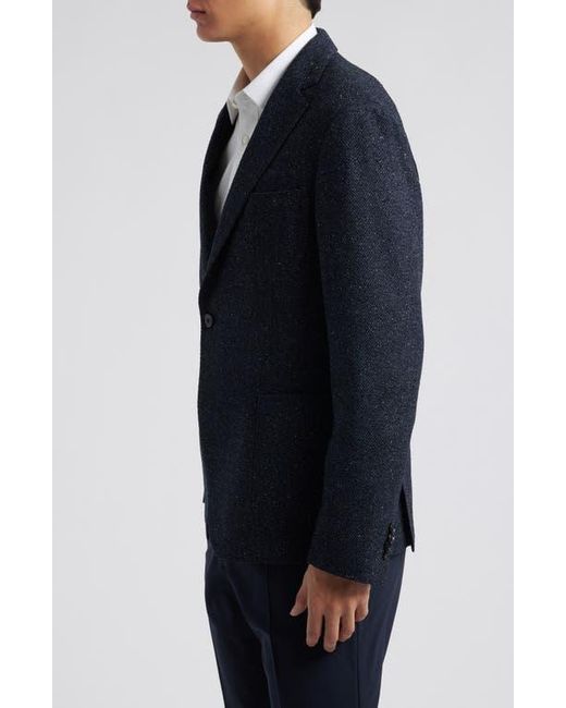 Boss Blue Hanry Virgin Wool Blend Herringbone Sport Coat for men
