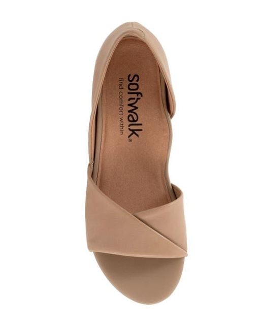 Softwalk® Brown Cypress Open Toe Flat