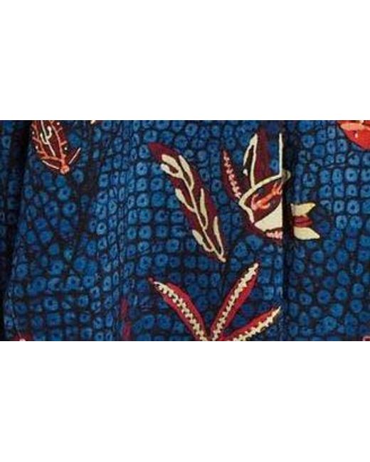Ulla Johnson Blue Adalyn Botanical Print Silk Minidress