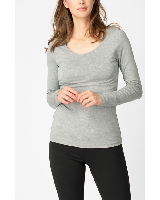 Seraphine Gray Assorted 2-pack Maternity/nursing Tops