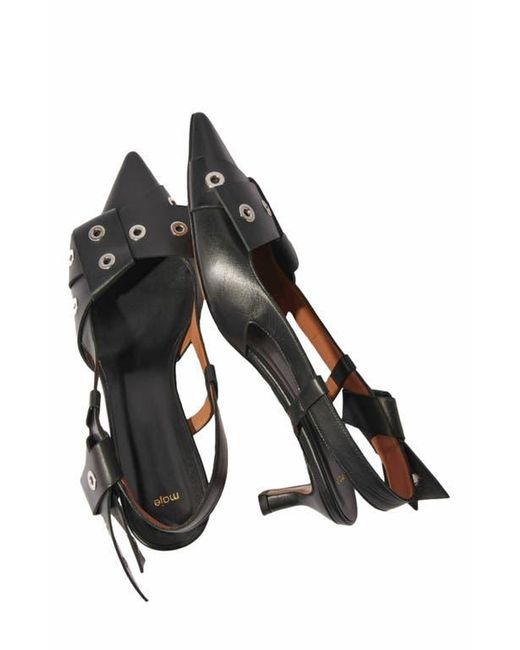 Maje Black Pointed Pumps With Bow Detail